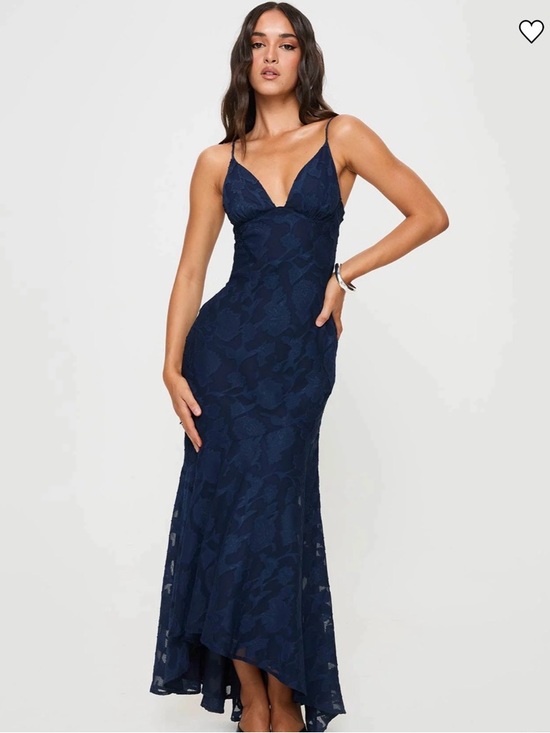 Princess Polly Dresses & Skirts - Princess Polly Navy Lace V-Neck Maxi Gown